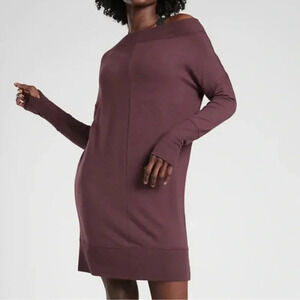 Athleta Burgundy Studio Barre 2.0 sweatshirt dress size X small
